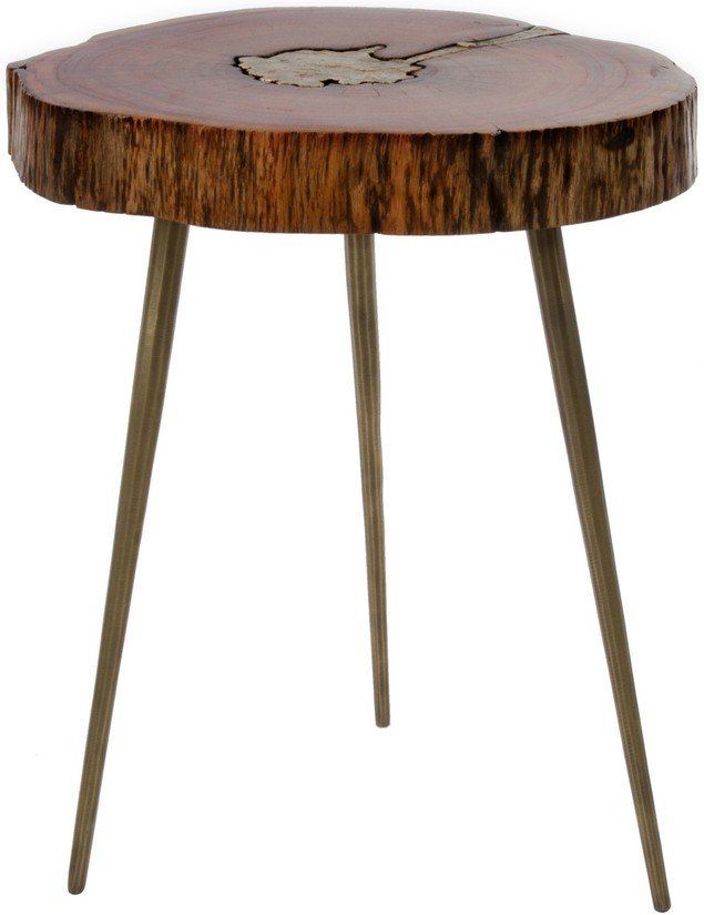 My Flair Beistelltisch mit Messingfüllung, klein