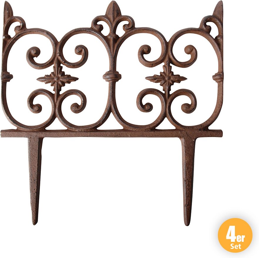 Antik-Blumen-Umrandung, je ca. 26,3 x 1,4 x 27,5 cm - 4er-Set