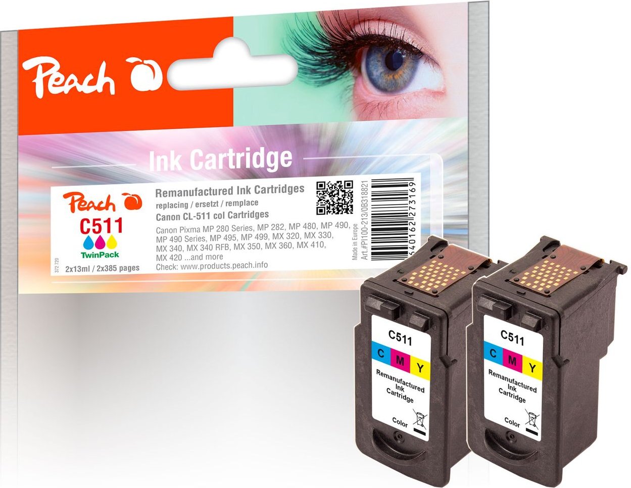 2 x Druckköpfe color ersetzt Canon CL-511C*2