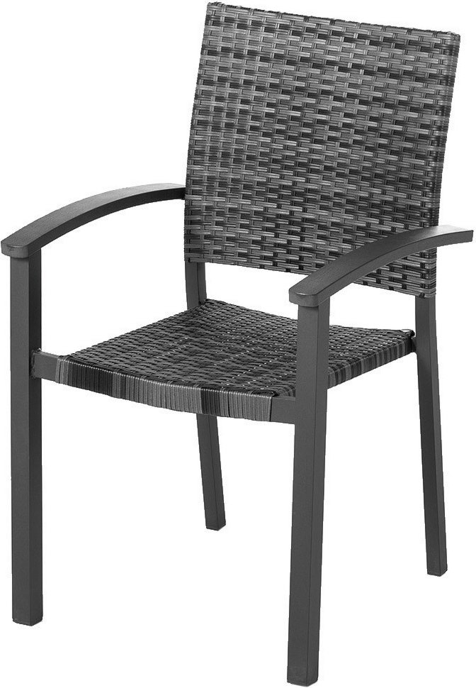 Geflecht-Stapelstuhl "Genua", Grau-Anthrazit SE