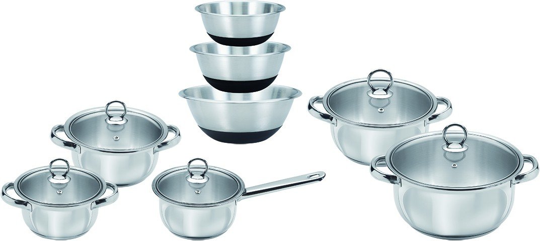 Topfset NEW SILVER LINE 5/10 tlg.+ BLACK STEEL