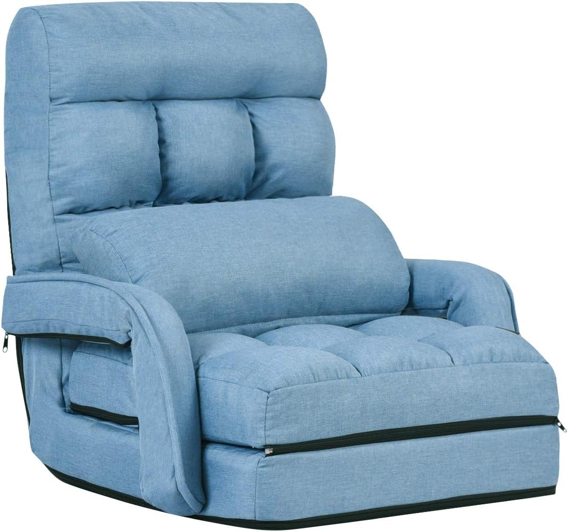 COSTWAY Klappsofa verstellbar, Bodensofa gepolstert