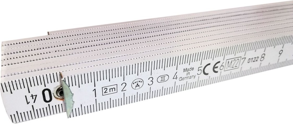 Zollstock 2 Meter mit 90°/180° Winkeleinrastung aus Holz
