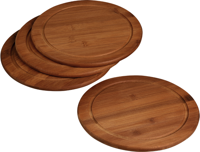 Vesperteller mit Saftrille, 4er Set, FSC