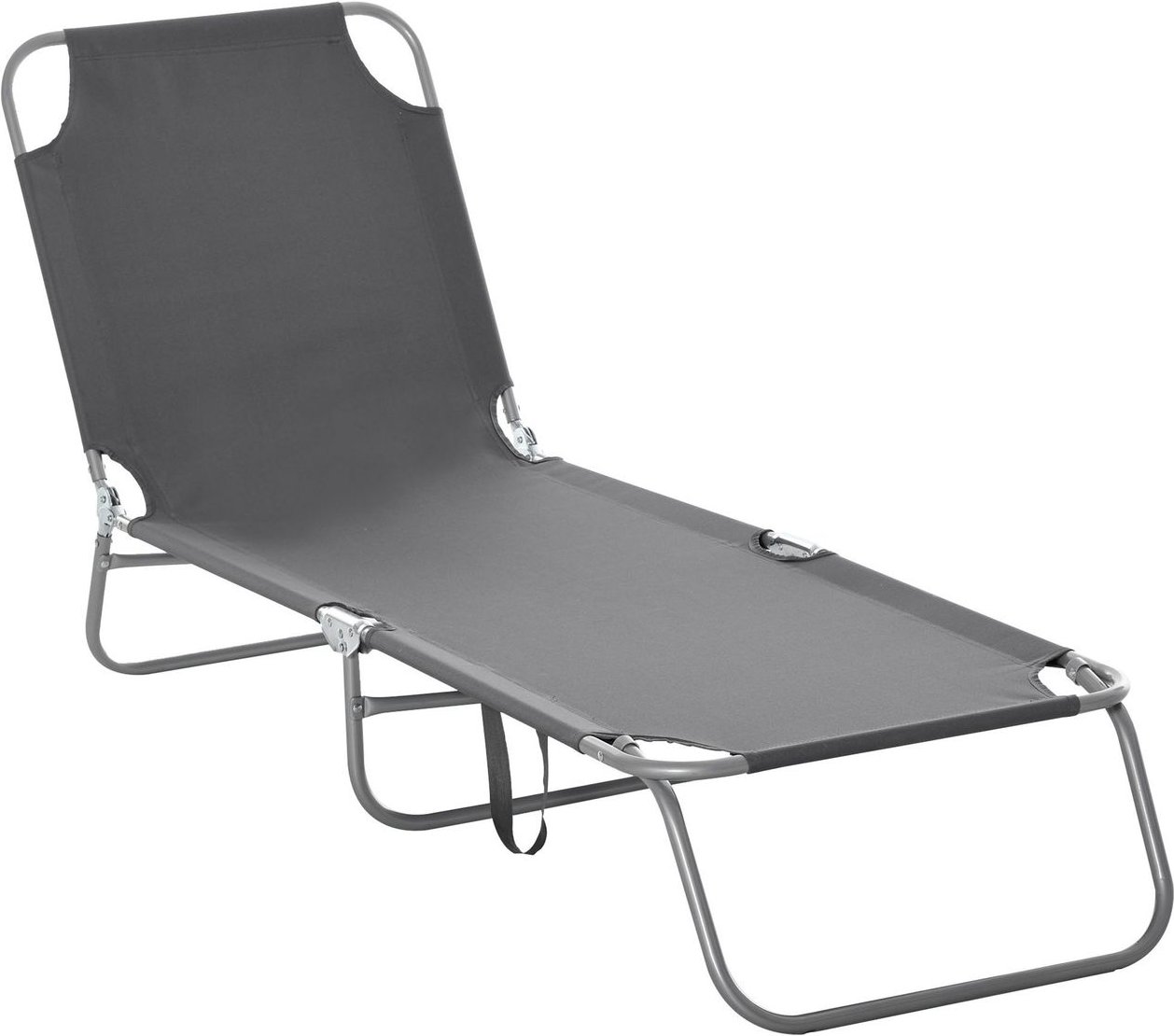 Outsunny Sonnenliege klappbarer Campingliege mit verstellbar Rückenlehne Grau
