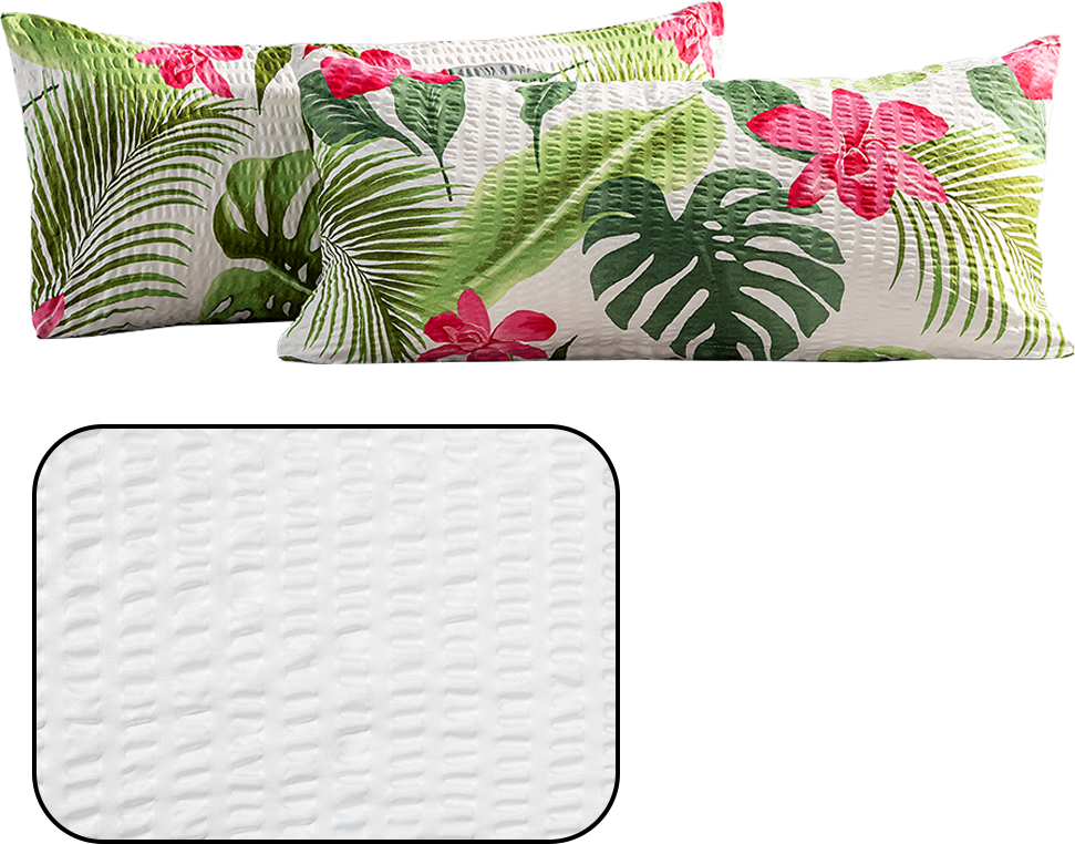 Mikrofaser-Seersucker-Kissenbezüge 2er-Set, je ca. 40 x 80 cm