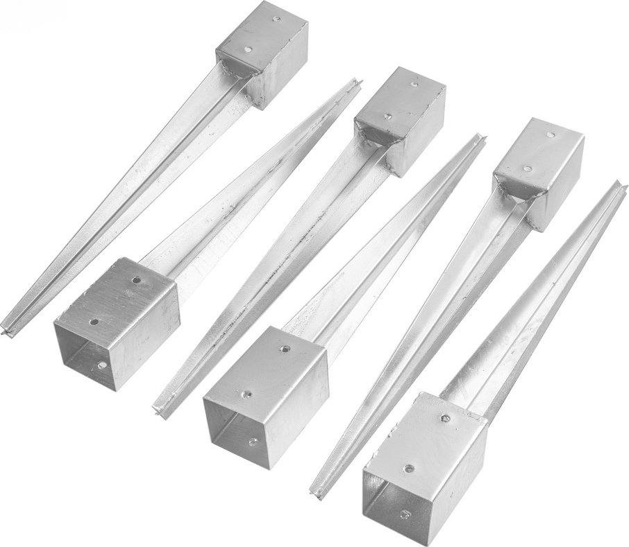 6er Set Einschlagbodenhülse, ca. 91 x 91 mm / 750 mm Gesamtlänge