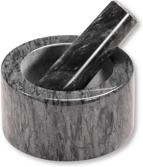 Mörser mit Schlegel, Marmor, grau