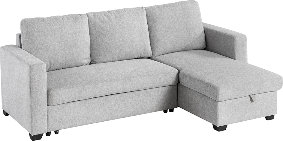 Ecksofa, reversibel links/rechts, ca. 220 x 147 x 86 cm - Hellgrau