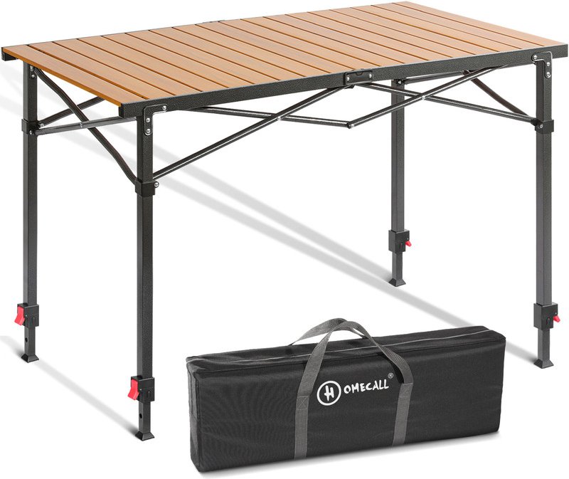 HOMECALL Klapptisch Campingtisch, Höhenverstellbar Gartentisch, bis 100kg, für 4-6 Personen