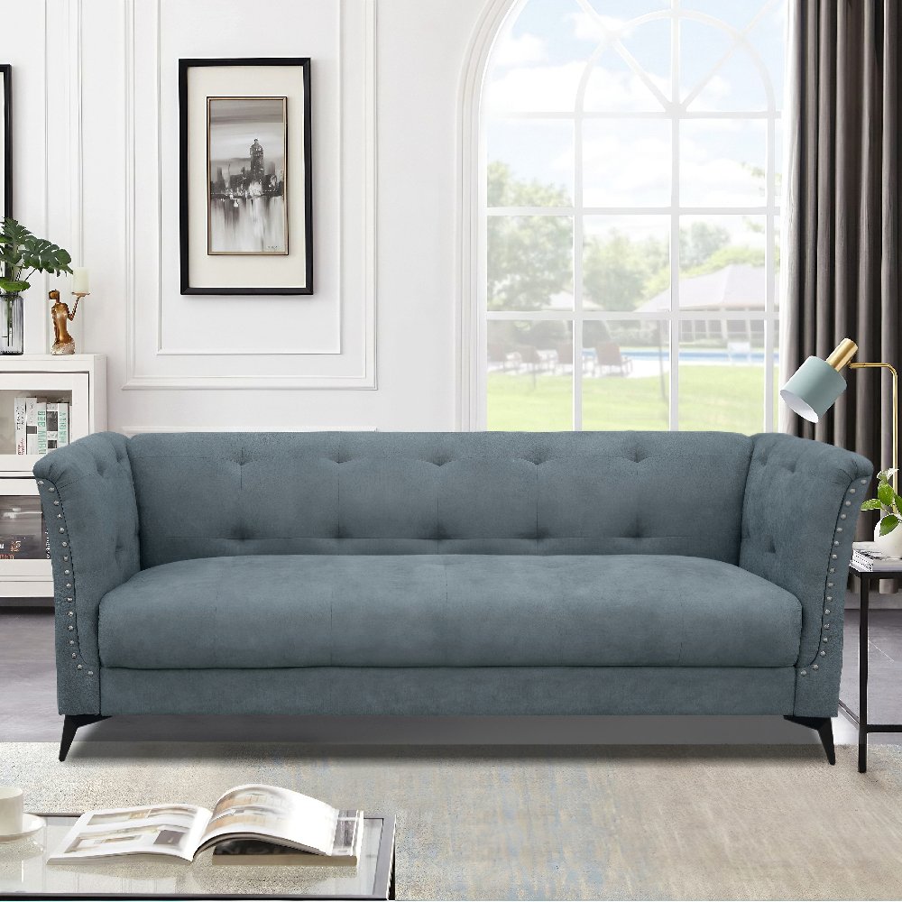 Thumbnail - 3-Sitzer Stoffsofa Polstersofa Sitzmöbel Loungesofa - Anthrazit