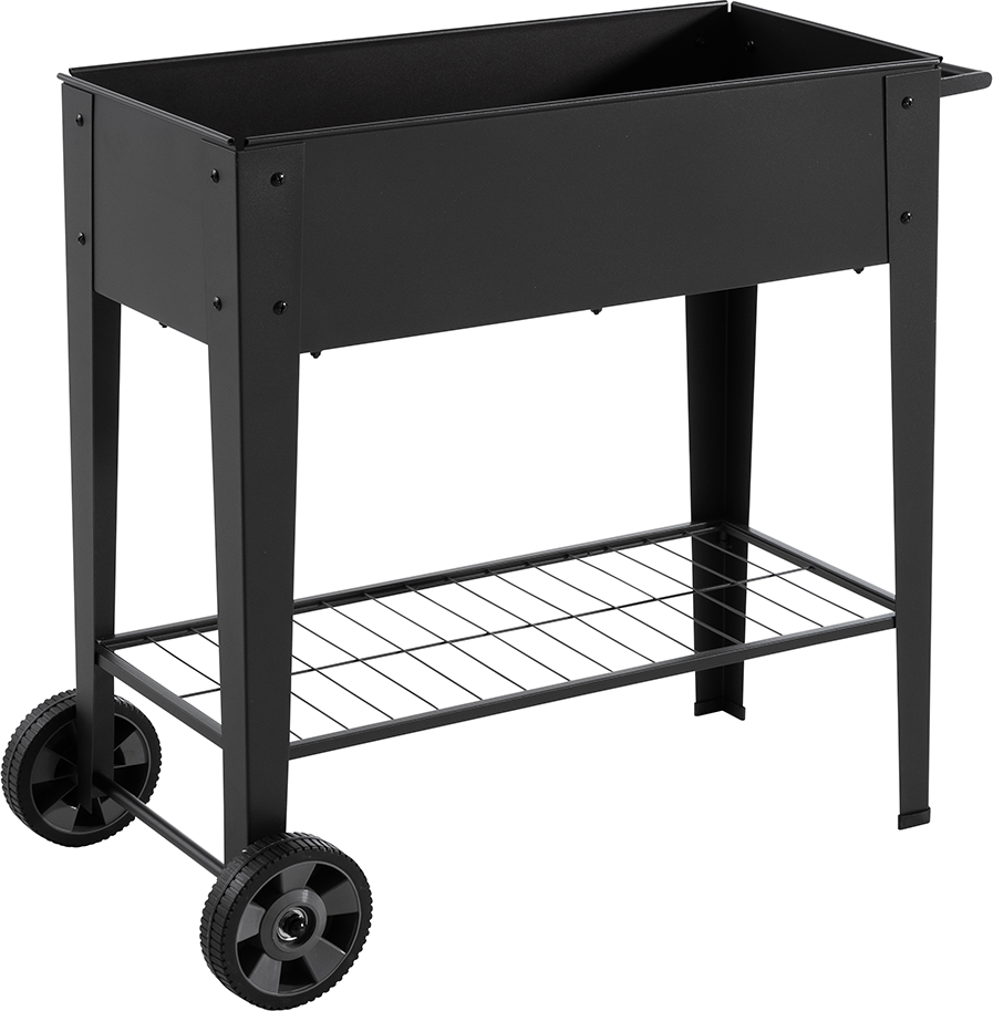 Mobiles Pflanzenbeet mit Stauraum mit 2 Rollen, ca. 86 x 45 x 80 cm - Charcoal