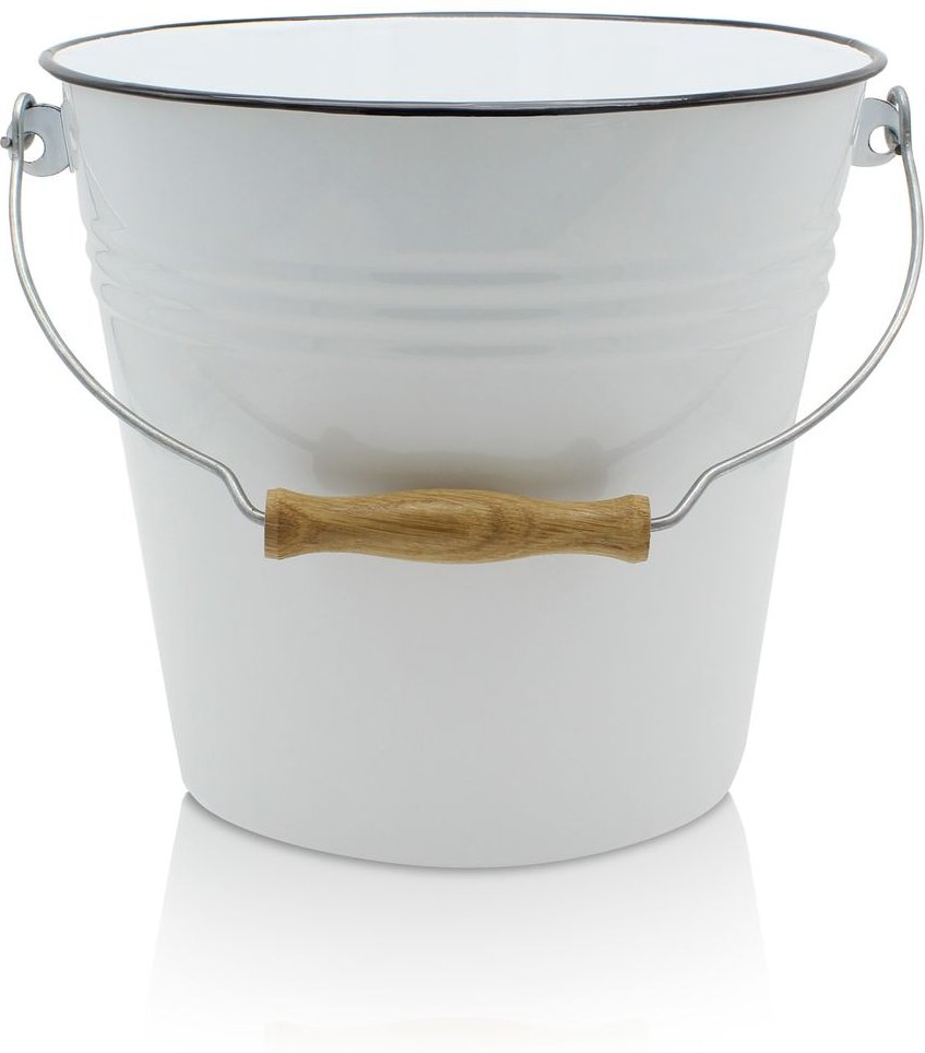 Thumbnail - Emaillierter Wassereimer weiß, 5 Liter