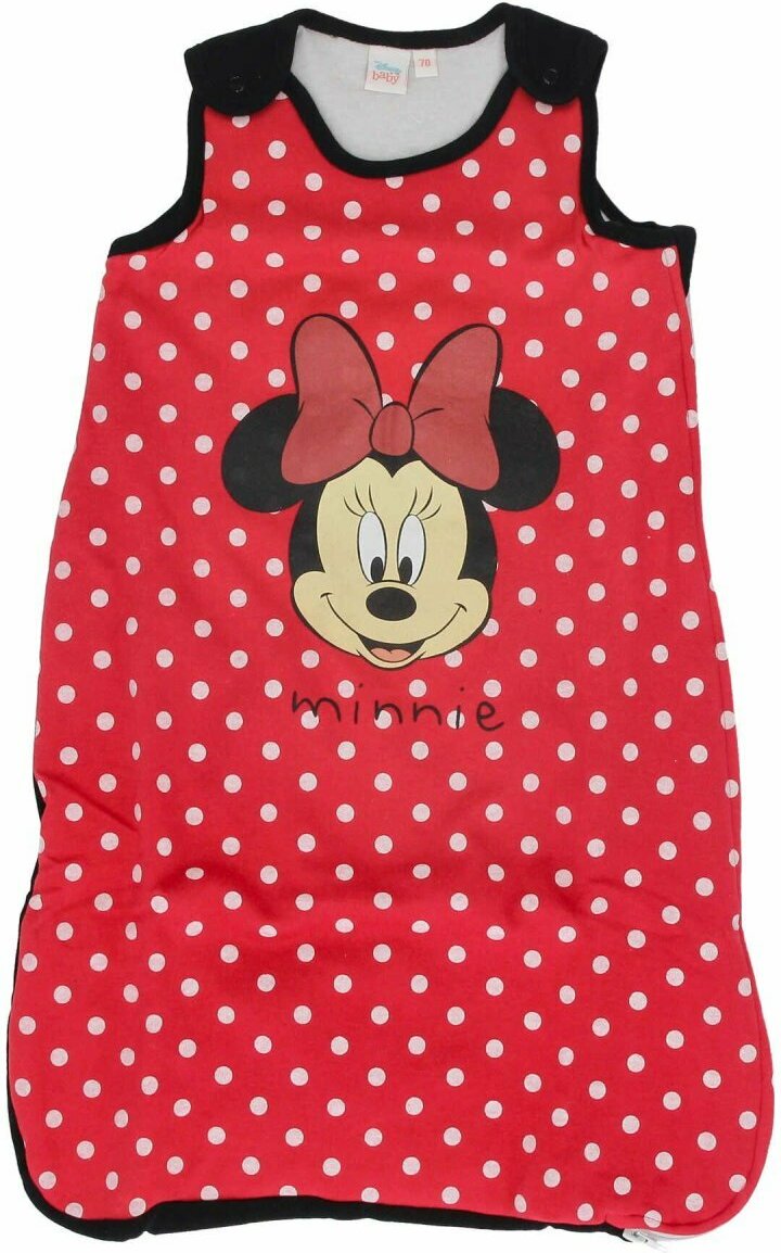 Minnie Maus Baby Schlafsack aus Baumwolle, Ärmellos, 90 cm Länge für hohen Komfort