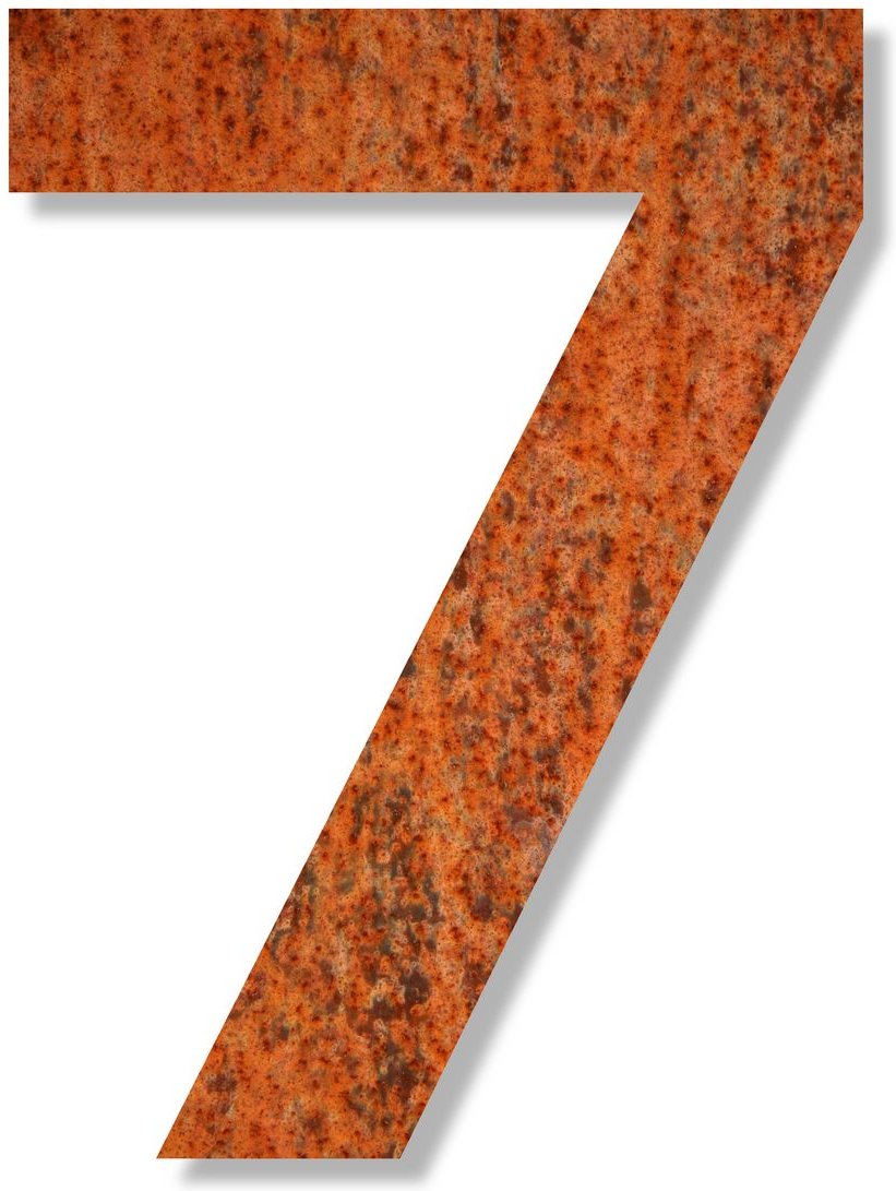 Thumbnail - Keilbach Hausnummer, Ziffer 7, Höhe 24 cm, wetterfester Stahl