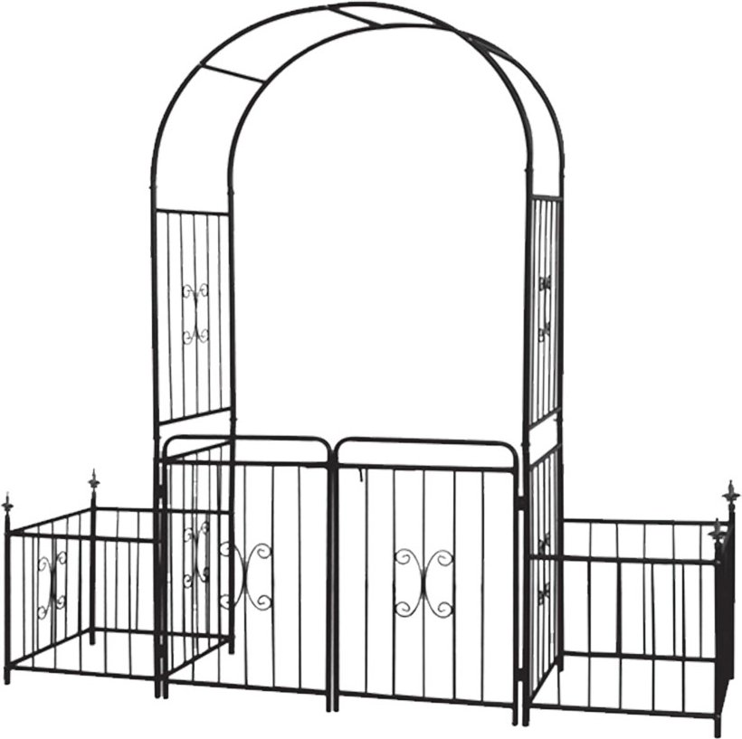 Gartentor aus Metall, ca. 50 x 200 x 220 cm - Schwarz