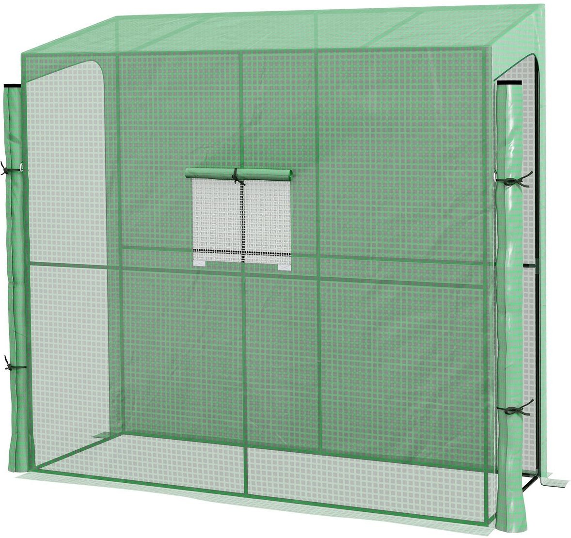 Foliengewächshaus, Gewächshaus, Treibhaus mit zwei Türen, UV-Schutz, Grün