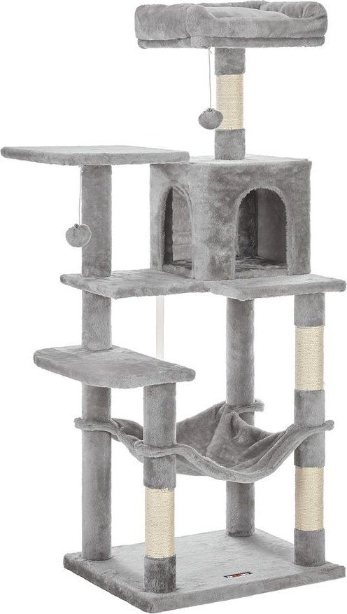 Katzenbaum mit Hängematte Hellgrau