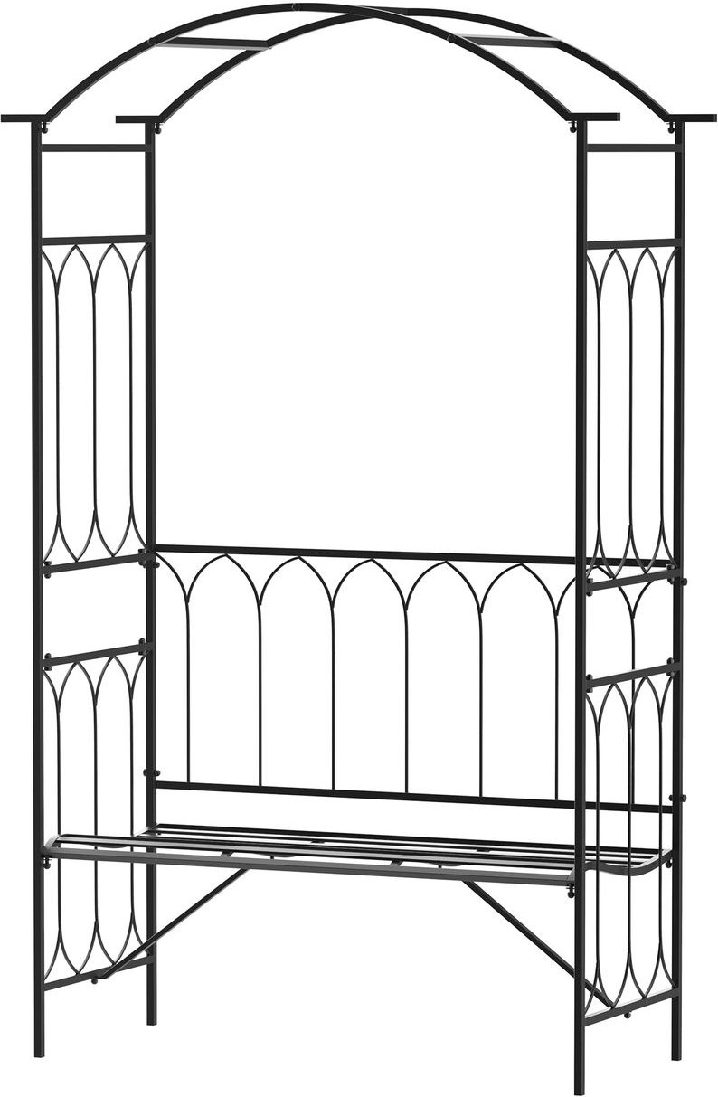 Thumbnail - Rosenbogen mit Bank Laubenbank Rosenbank Rankgitter Philosophenbank