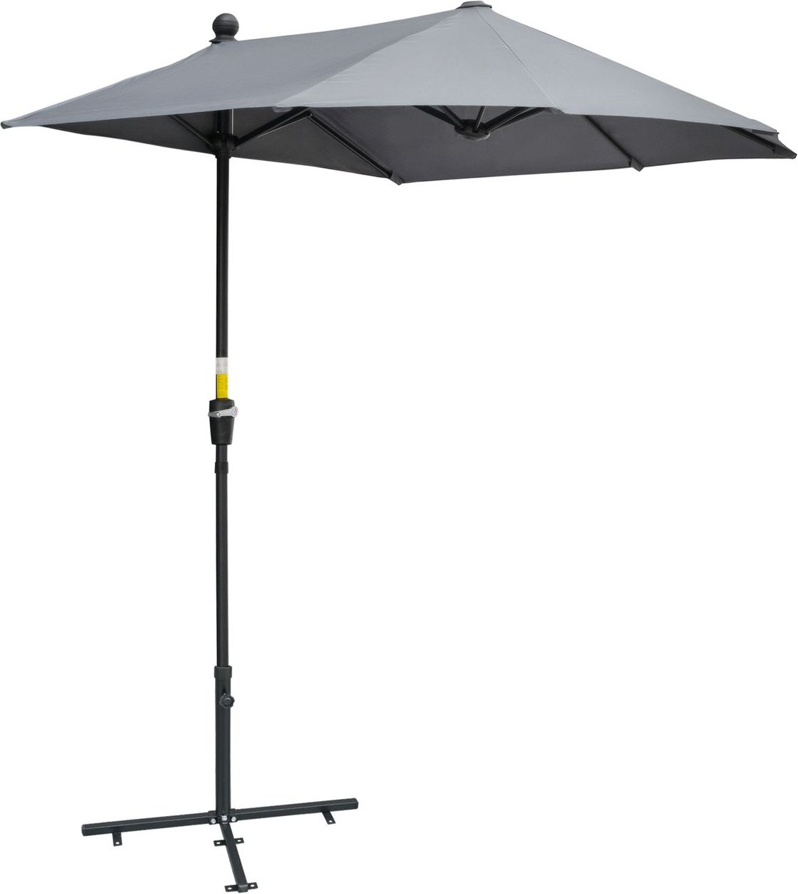 Sonnenschirm Halbrundschirm aus 100% Polyester, ca. 2 x 2 m - Dunkelgrau