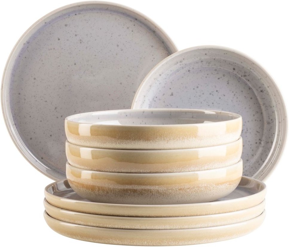 Serie Candy, Tafelservice für 4 Personen, Steinzeug, Flieder