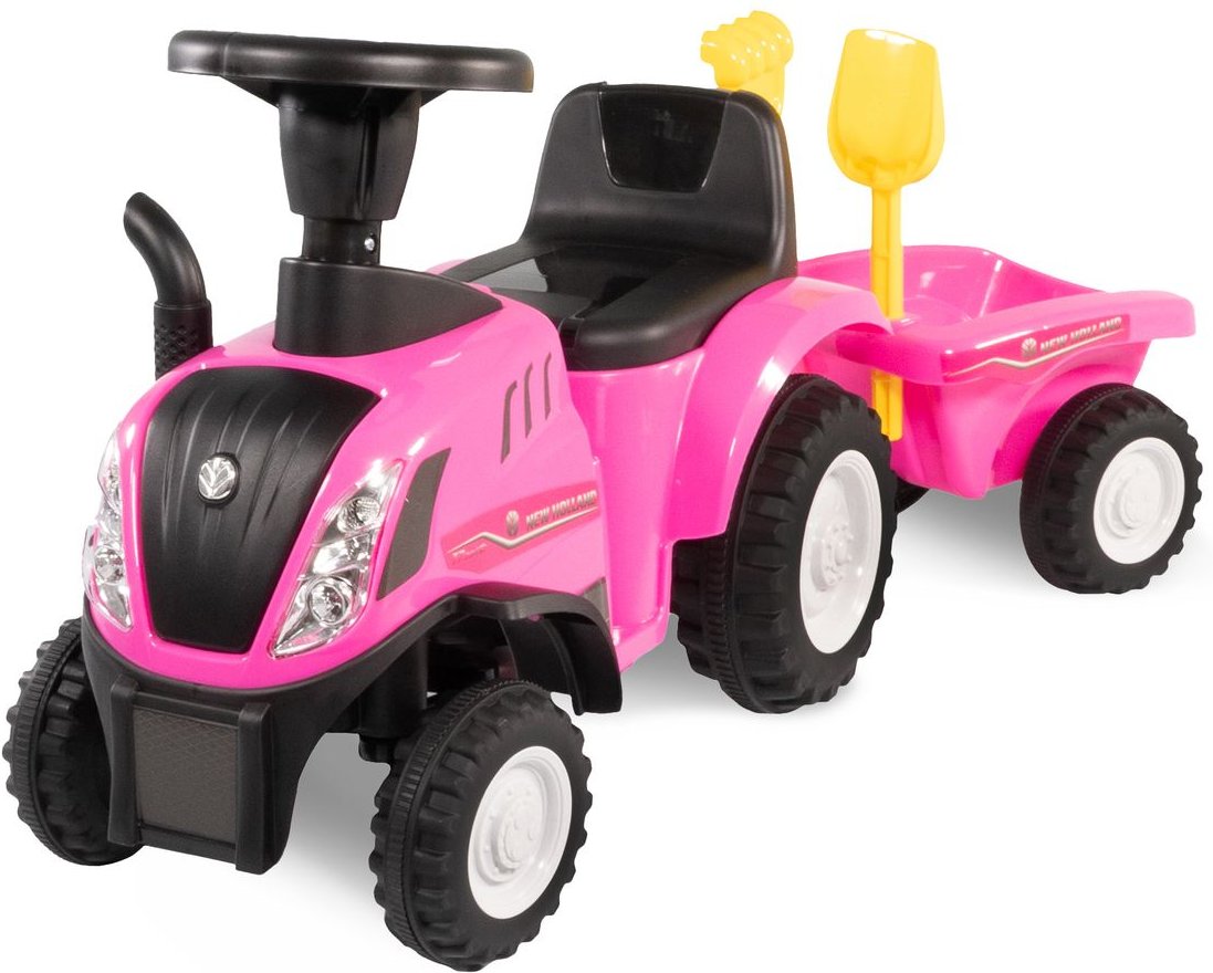 Rutschauto Traktor New Holland mit Anhänger, pink