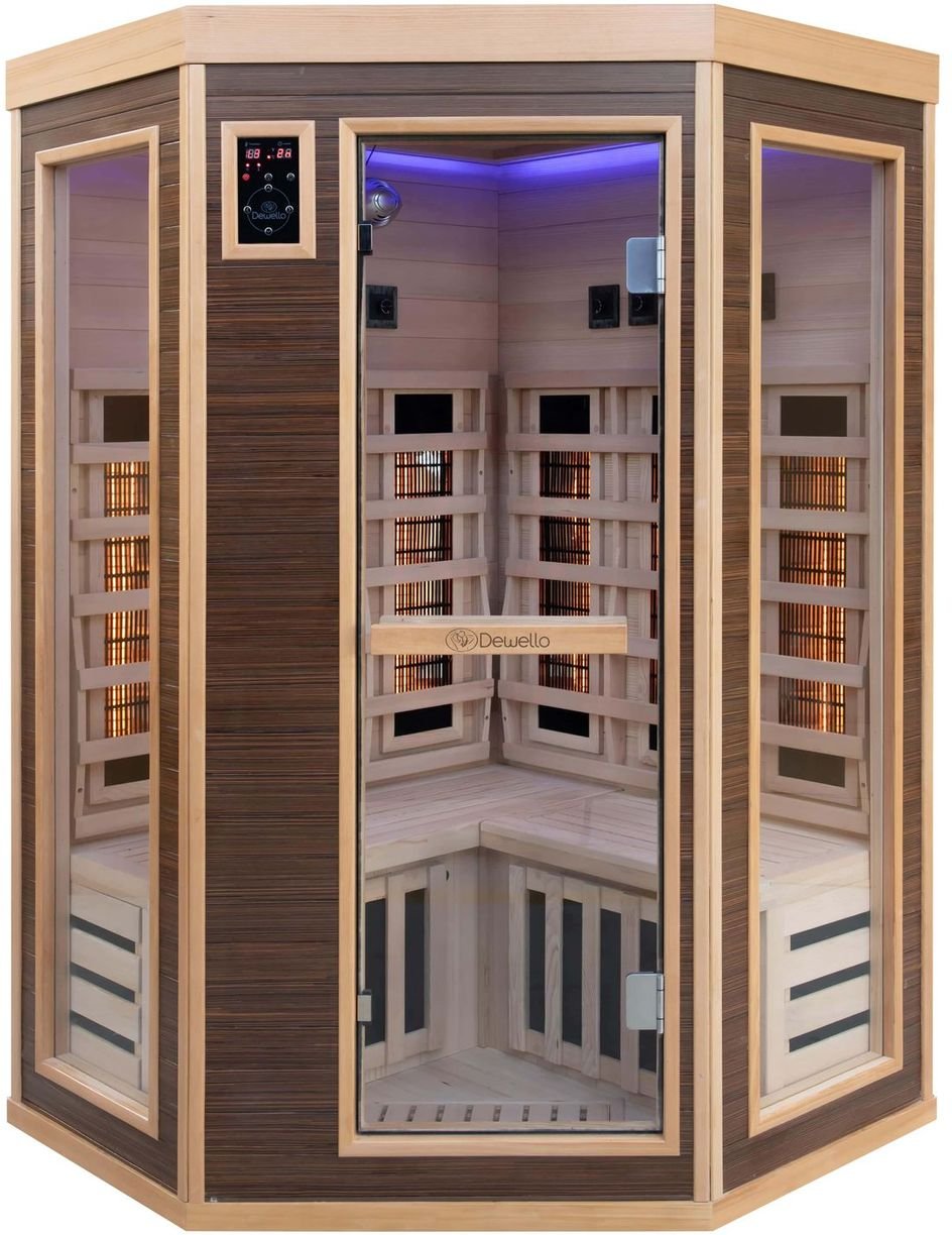 Infrarotkabine MONTREAL 120x120¿cm, Infrarotsauna mit 6 Vollspektrumstrahlern