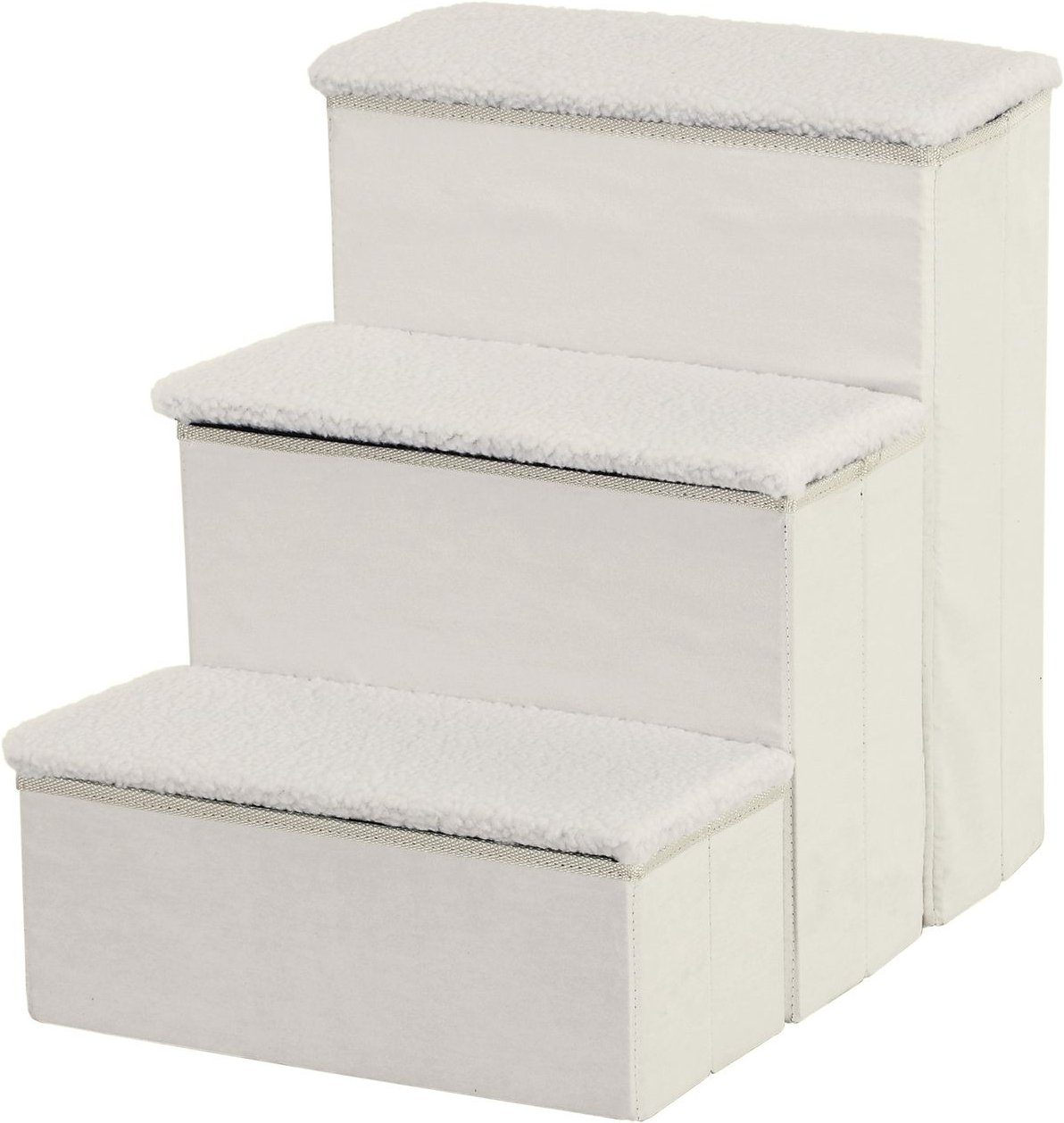 Thumbnail - Haustiertreppe Katzentreppe Hundetreppe Faltbar Tiertreppe mit Stauraum Weiß MDF 40 x 54 x 48 cm