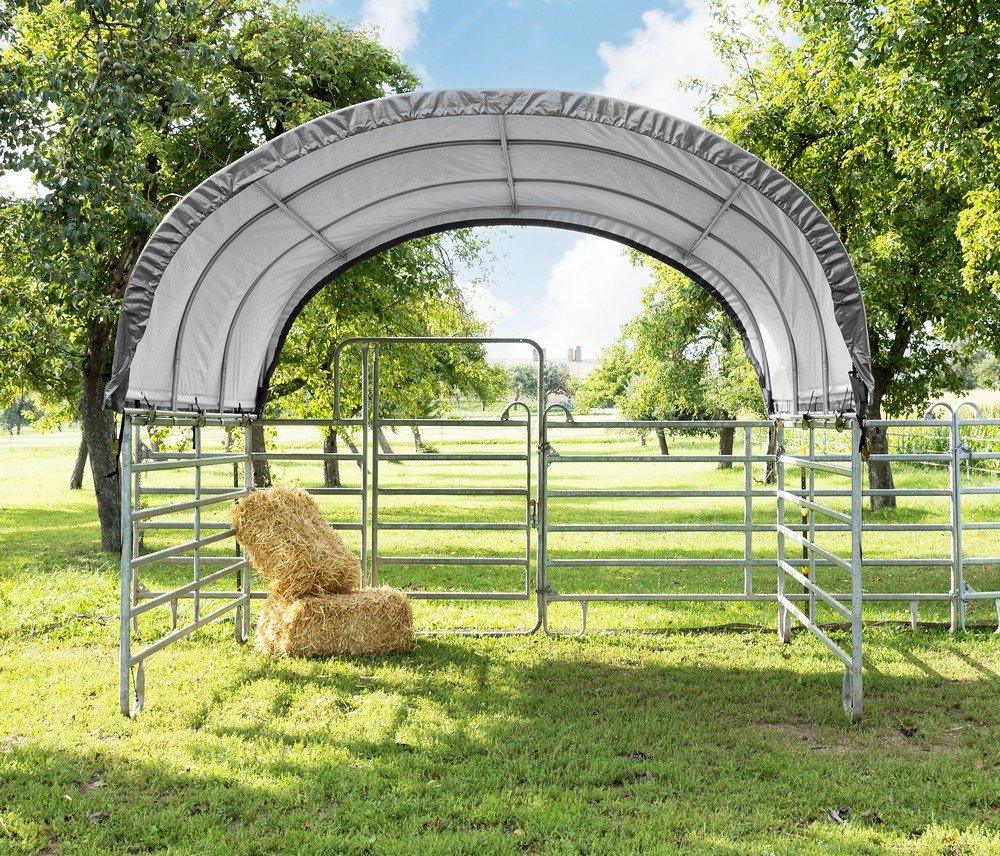 Weidezelt-Überdachung, ca. 300 x 300 x 160 cm - Grau