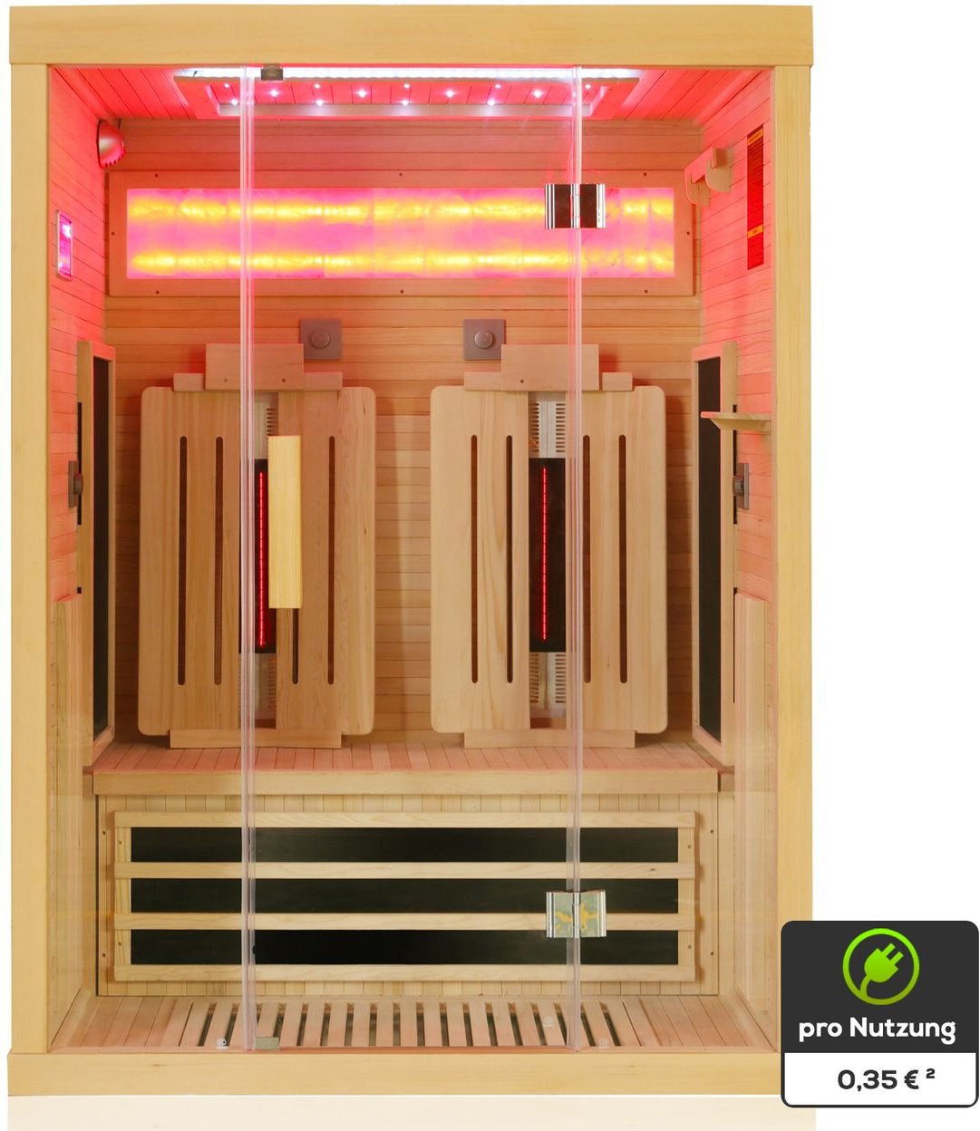 Infrarotkabine Infrarotsauna SALTCOATS 135cm x 105cm inkl. 4 Vollspektrumstrahler
