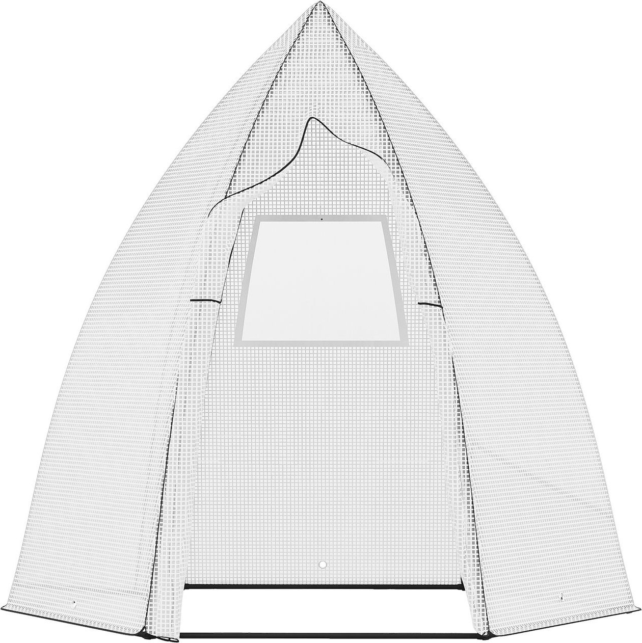 Mini Gewächshaus Überwinterungszelt mit Rolltür Weiß 160x140x180cm