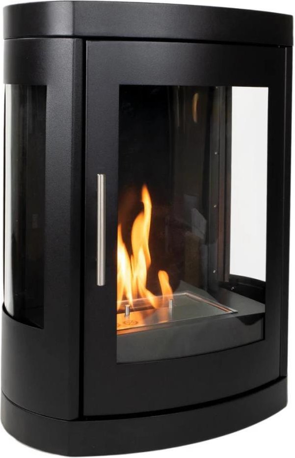 Oregon Bioethanolofen, Holzofen-Optik, wandmontiert, ohne Schornstein, 2 kW