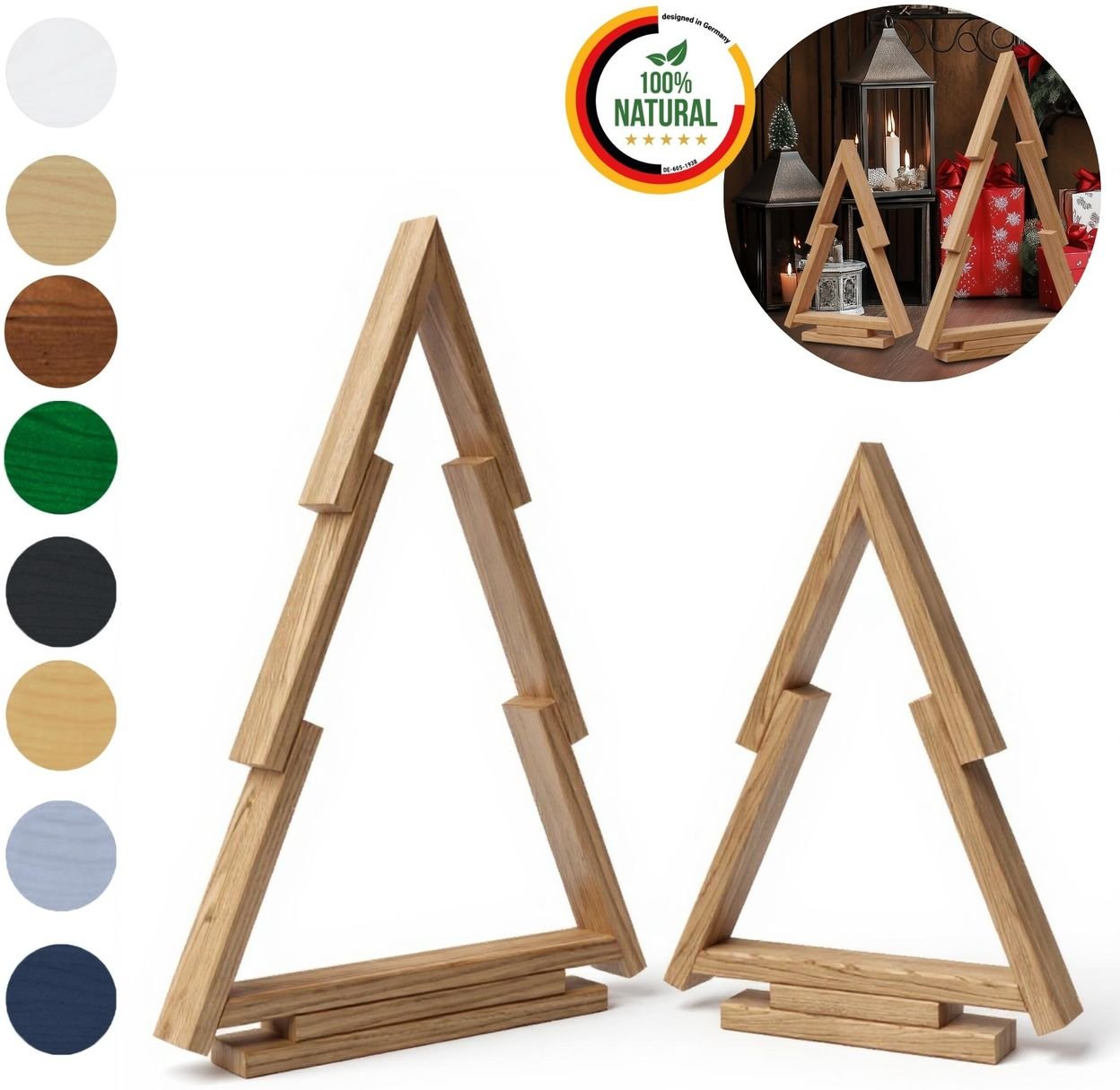 2er-Set Unbehandelt Weihnachtsdeko - für Innen und Außen Deko Weihnachtsbaum