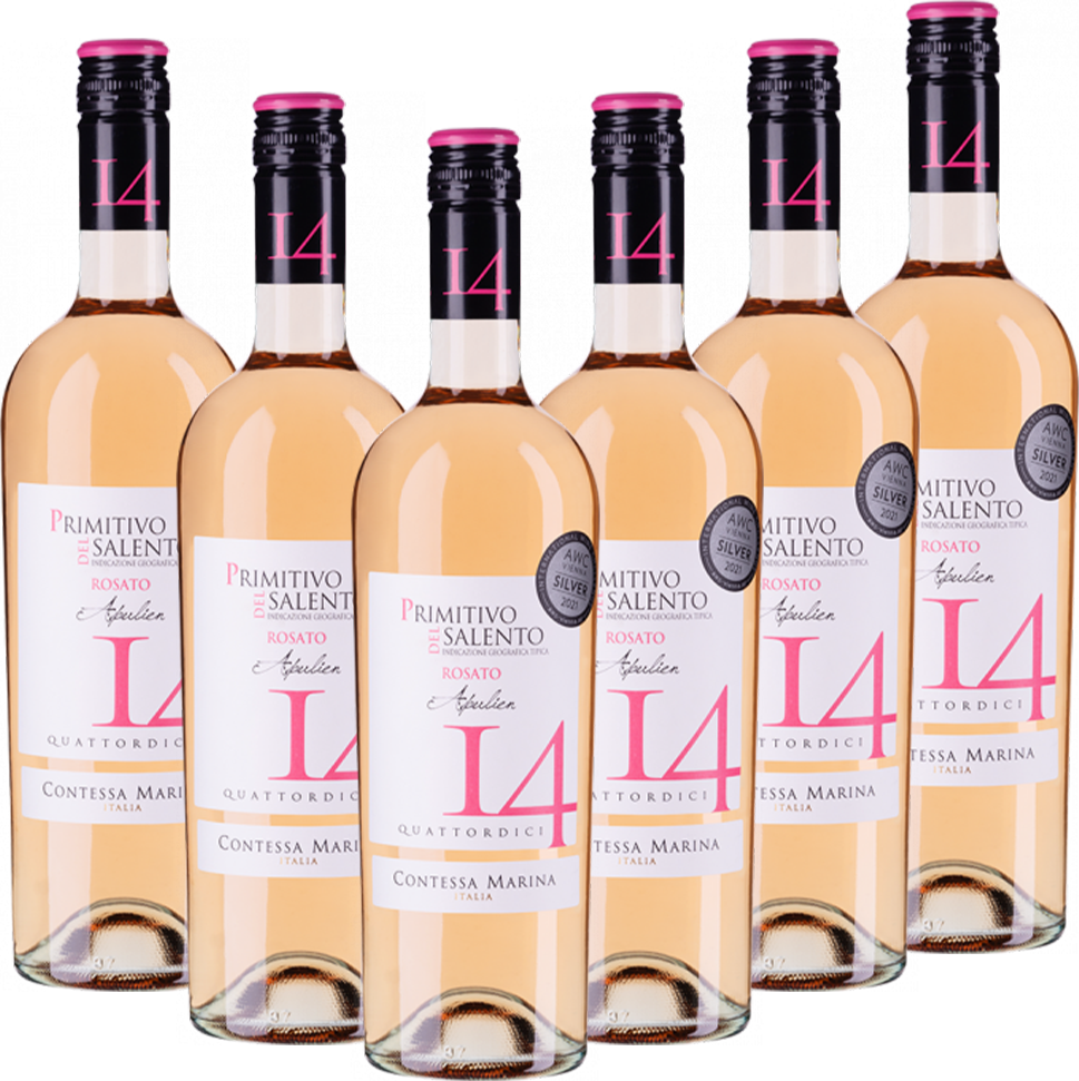 Primitivo Salento IGT Rosato 14 Contessa Marina Italien trocken - 6er Karton