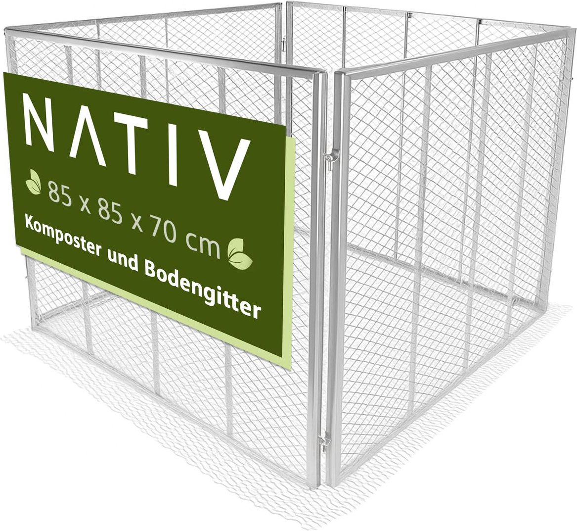 Komposter 448 L, Metallkomposter mit Bodengitter, Drahtkomposter, Kompostierer