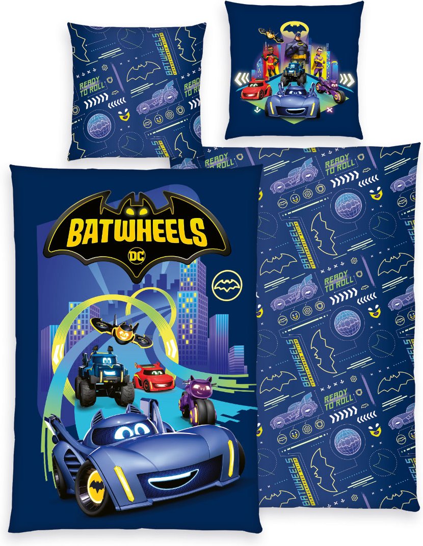 Thumbnail - Batwheels Bettwäsche Größe 80x80 + 135x200 cm