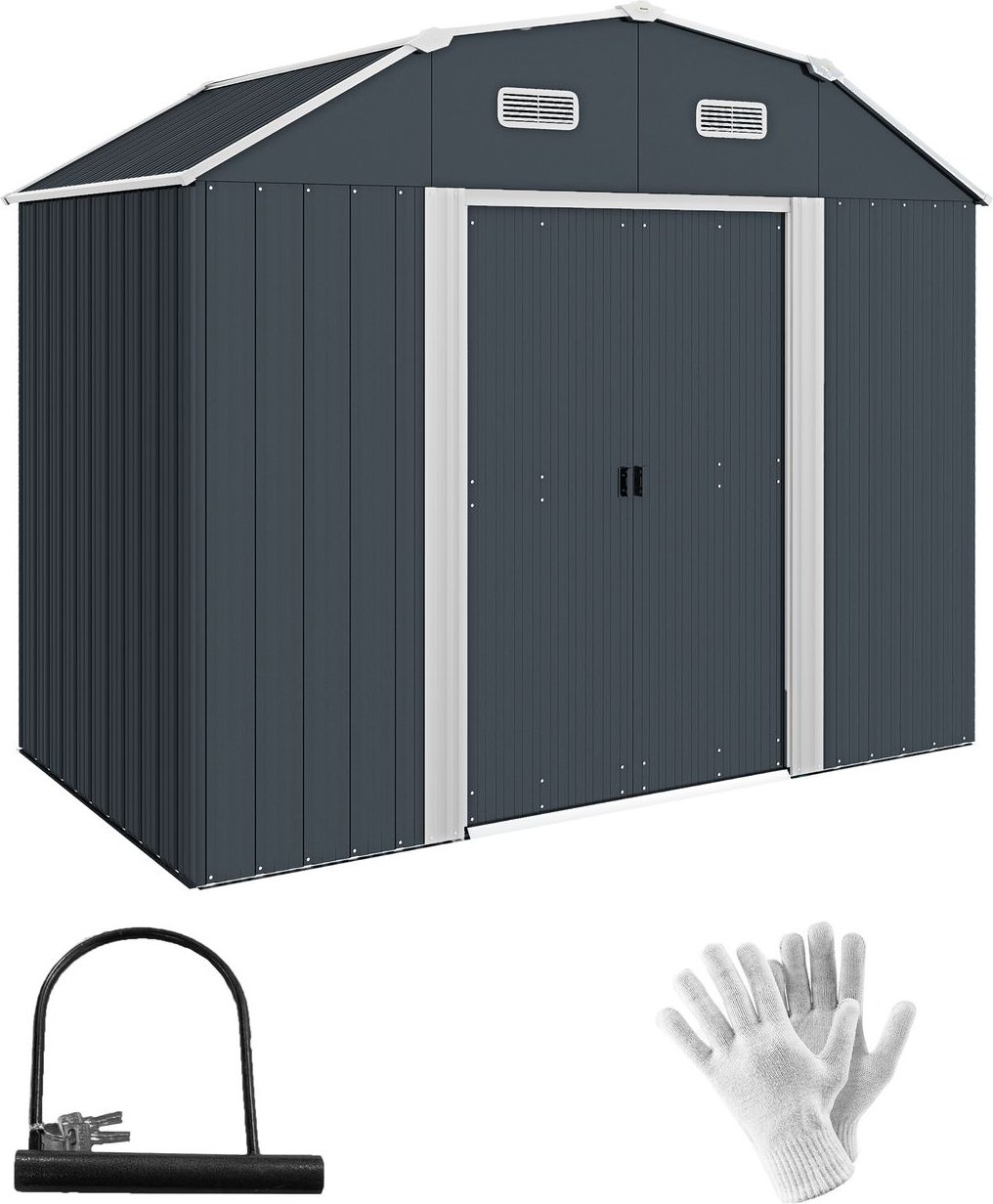 Thumbnail - Gerätehaus aus Stahl, 2,7 m² Geräteschuppen mit UV-Schutz, Dunkelgrau