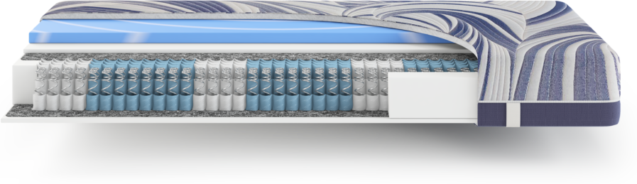 7-Zonen Taschenfederkernmatratze mit int. Gelschaum-Topper Ocean Clean TFK / 90x200 / H4