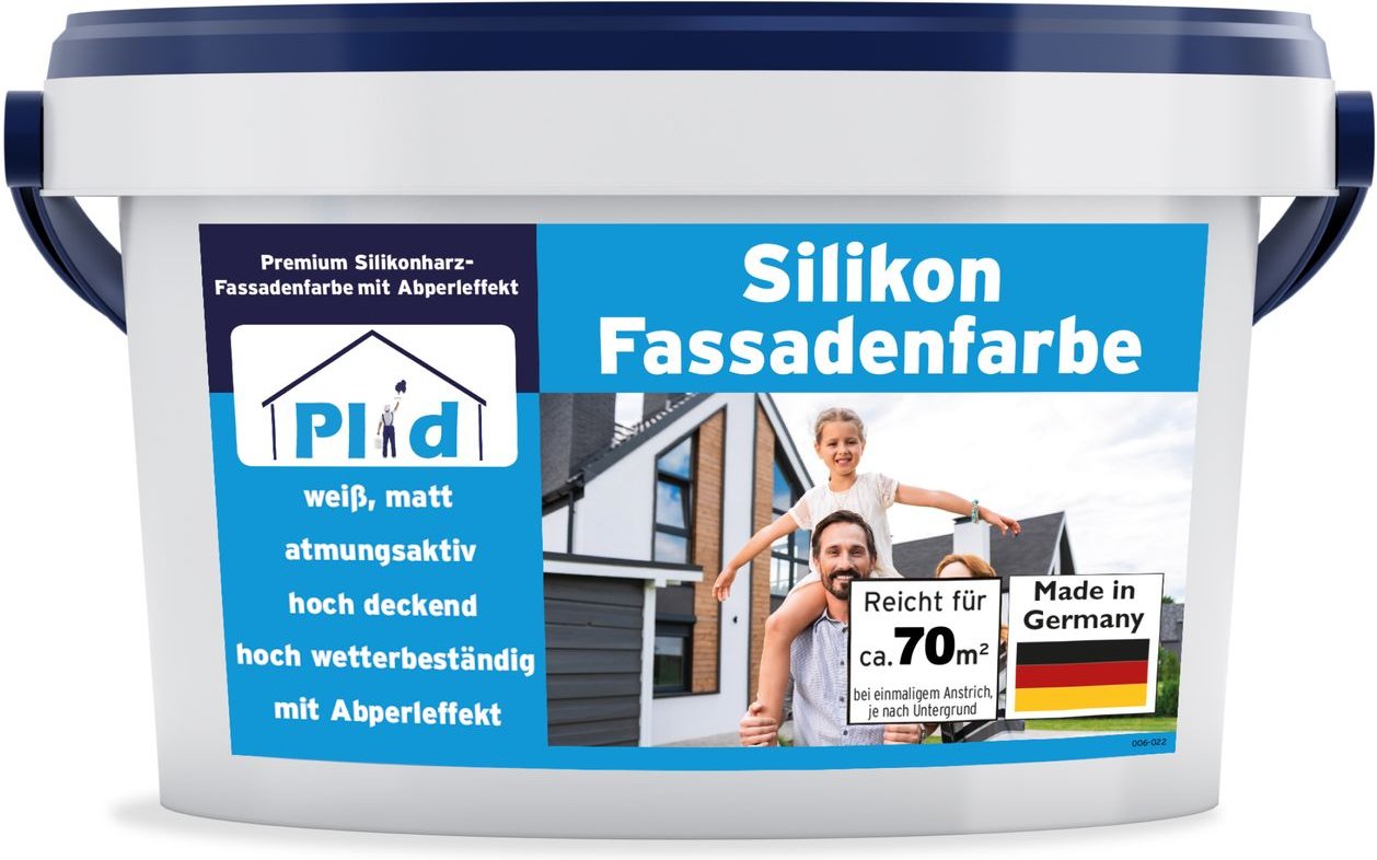 Thumbnail - Silikon Fassadenfarbe 10L Weiß matt für ca. 70m² / Aussenfarbe für Putz, Beton, Mauerwerk