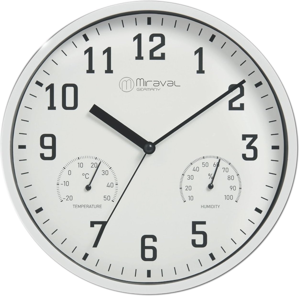 Wanduhr Thermometer Hygrometer 250 mm Küchenuhr Wohnzimmer Luftfeuchtigkeit