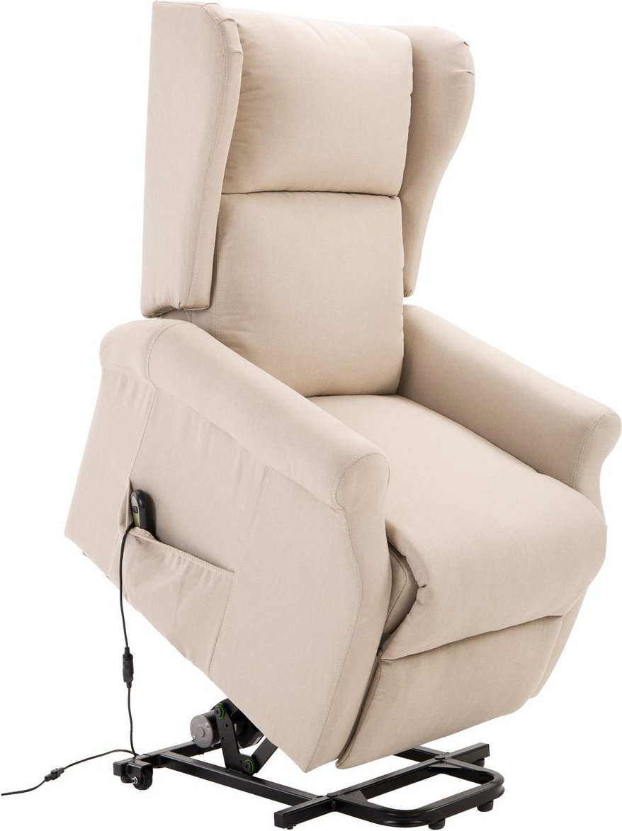 Thumbnail - Aufstehsessel Fernsehsessel mit Aufstehhilfe elektrisch Liegefunktion Leinen Creme 72,5 x 94 x 109cm