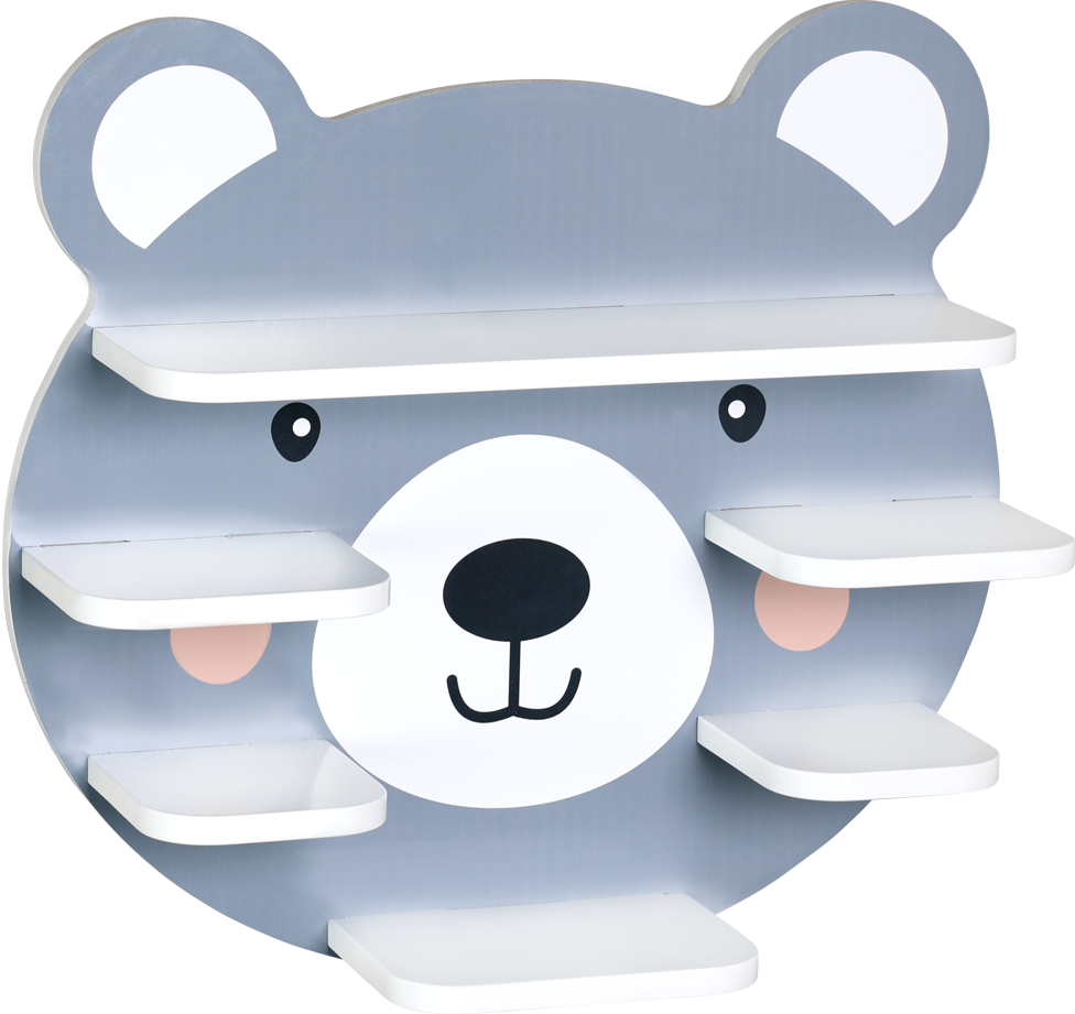 Thumbnail - Wandregal aus FSC, ca. 42 x 45 x 12 cm - Bär