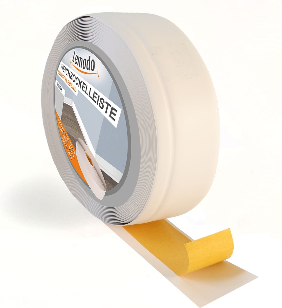 Weichsockelleiste weiß, 5m Rolle