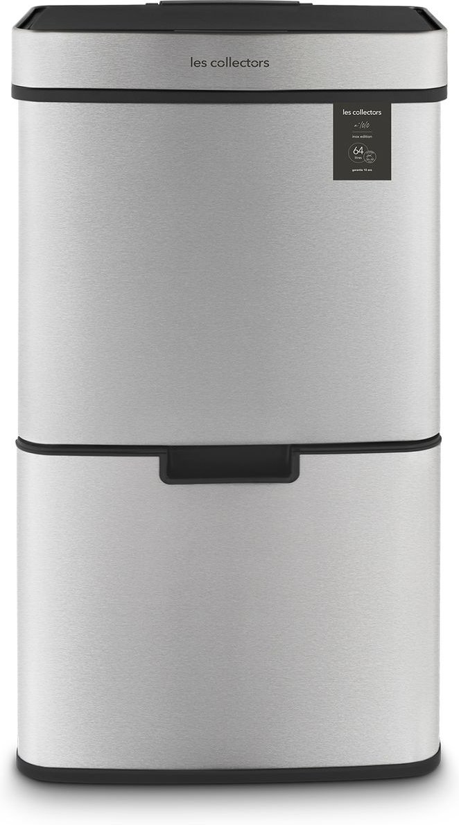 Thumbnail - Sensormülleimer 64L N°1010, 3 Fächer, Silber