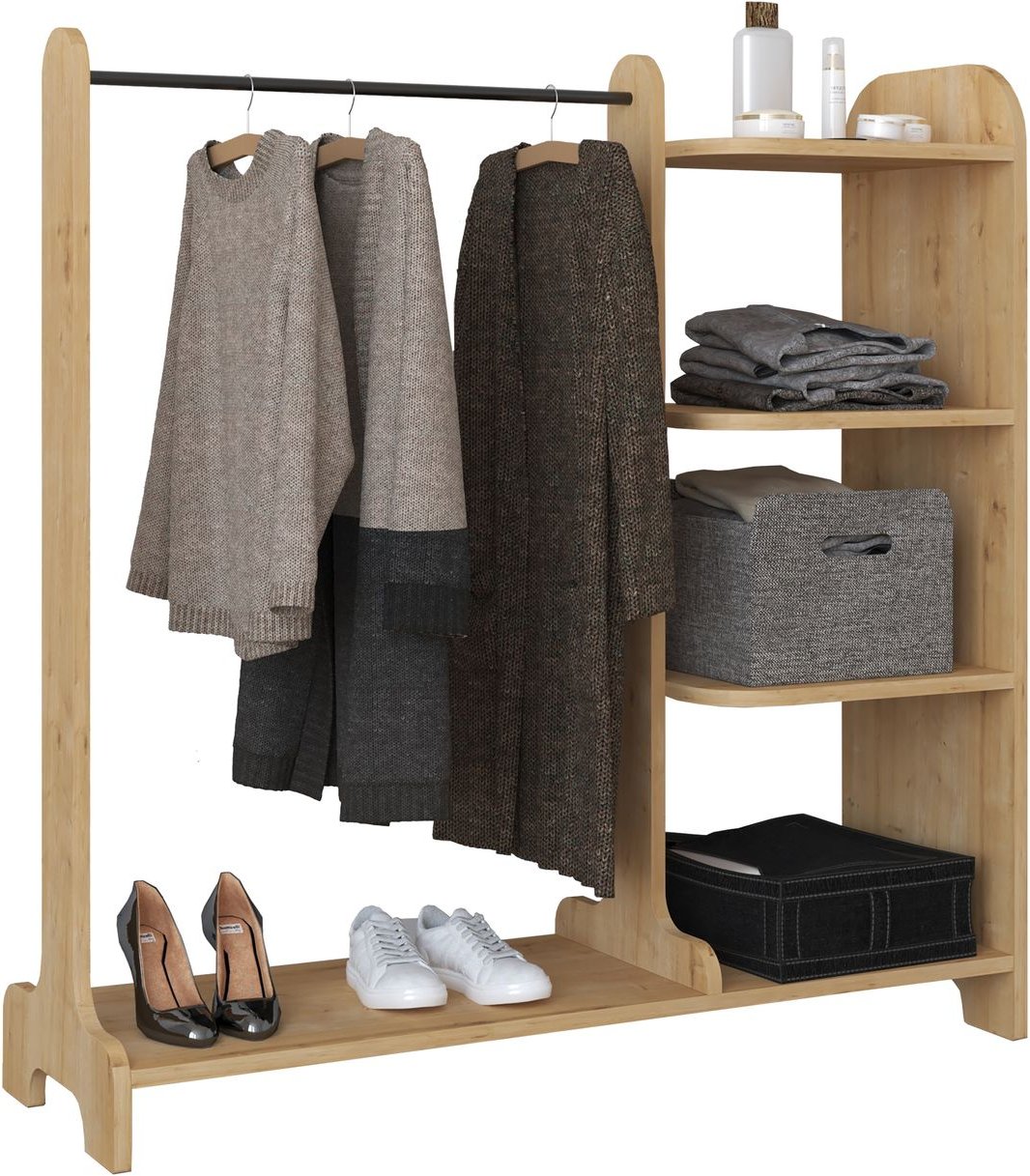 Offener Kleiderschrank "Lempu" Honig-Eiche