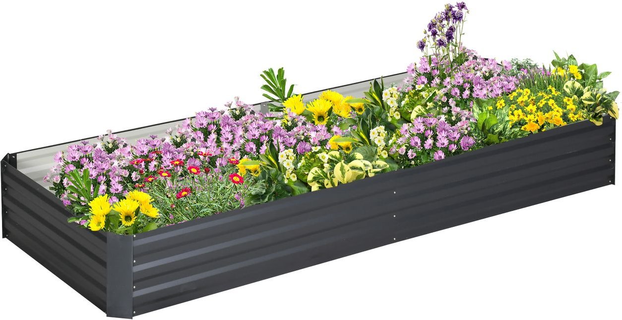 Hochbeet aus Stahl, 241 x 90,5 x 30 cm Pflanzkasten, Pflanzkübel