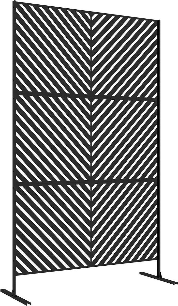 Outsunny Gartensichtschutz mit Ständer, 122 x 198cm Raumteiler mit Dreieckmuster
