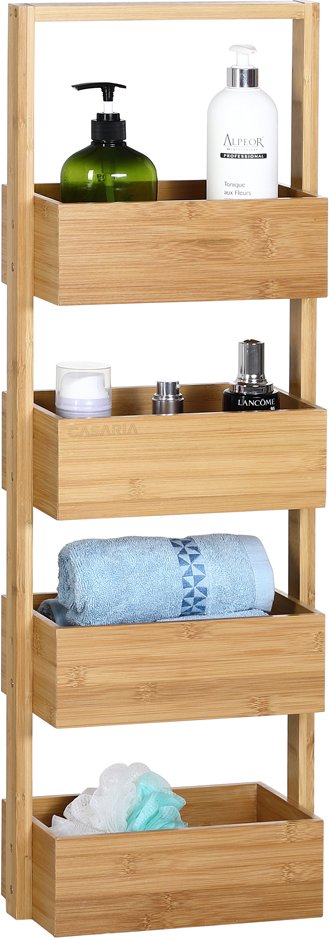 Casaria Badezimmerregal Bambus 4 Fächer 88 x 28 x 16cm braun