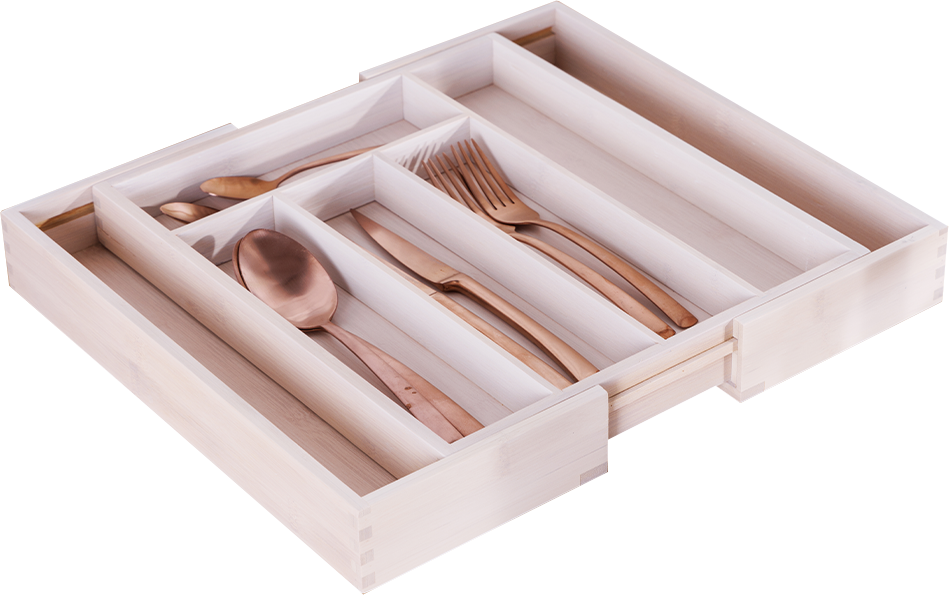 Bambus Aufbewahrungen "Weiß-lasiert"