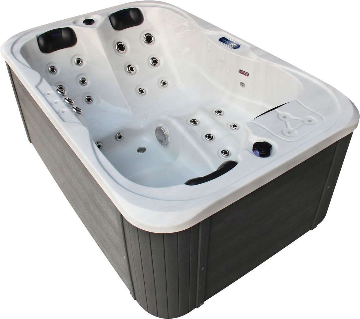 Outdoor Whirlpool Spa TINO PRO mit Isolierung Weiß Silber Marmoriert 195cm x 127cm